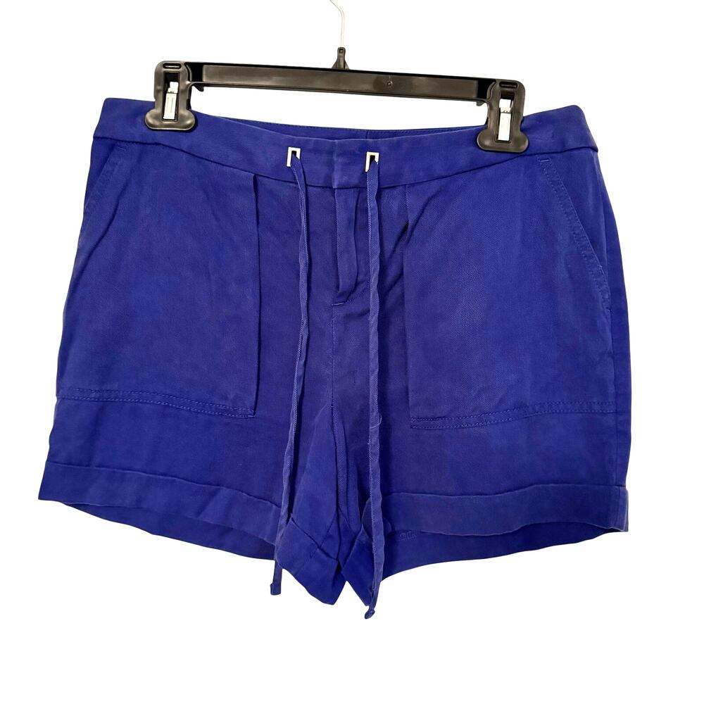 Banana Republic Womens Solid Blue Casual Shorts Size 2 Extra Small